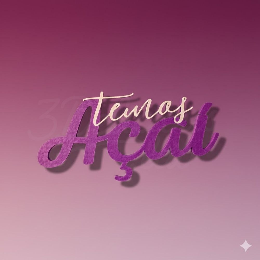 Mini letreiro “Temos Açaí”