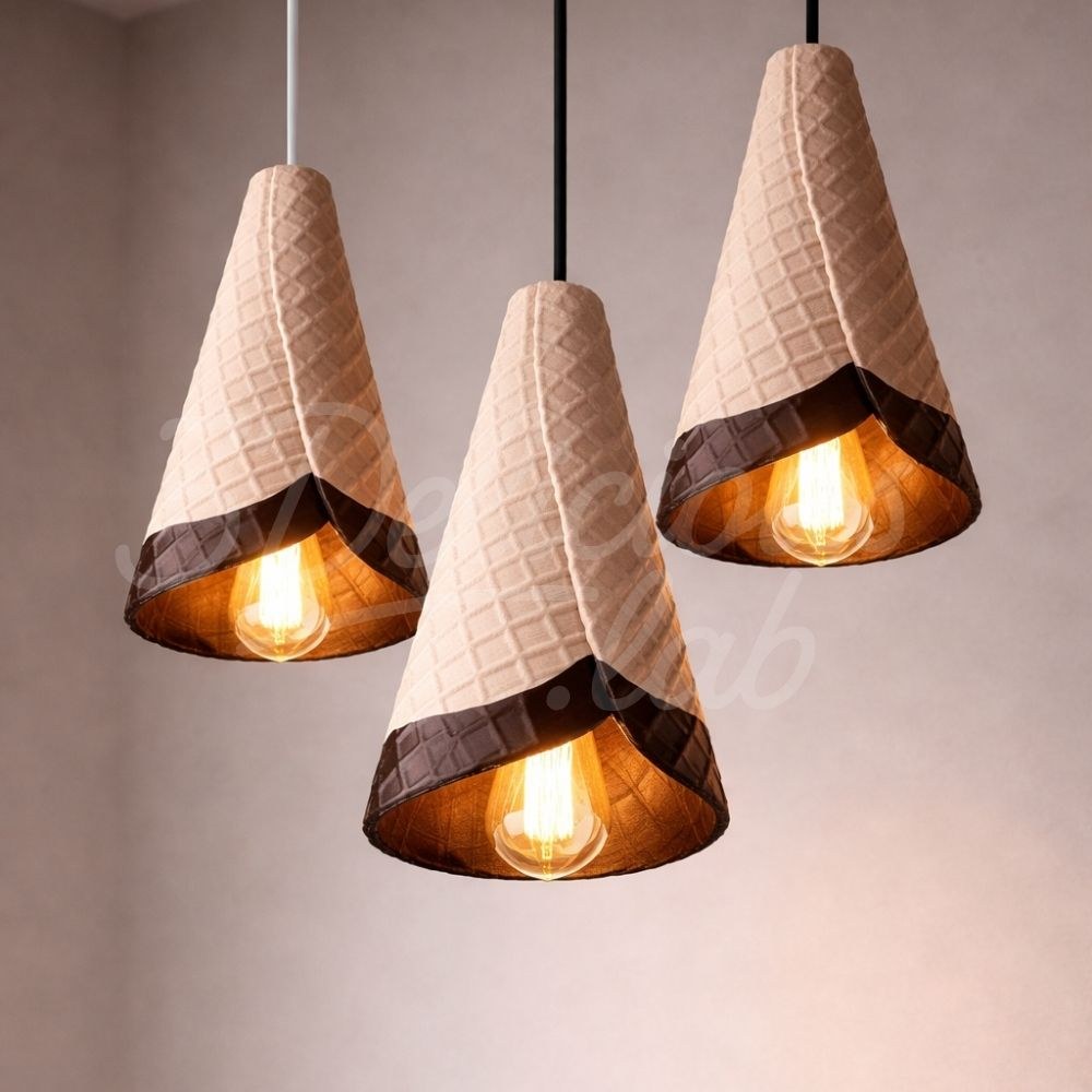 Kit de luminárias de casquinha de chocolate – 3 unidades