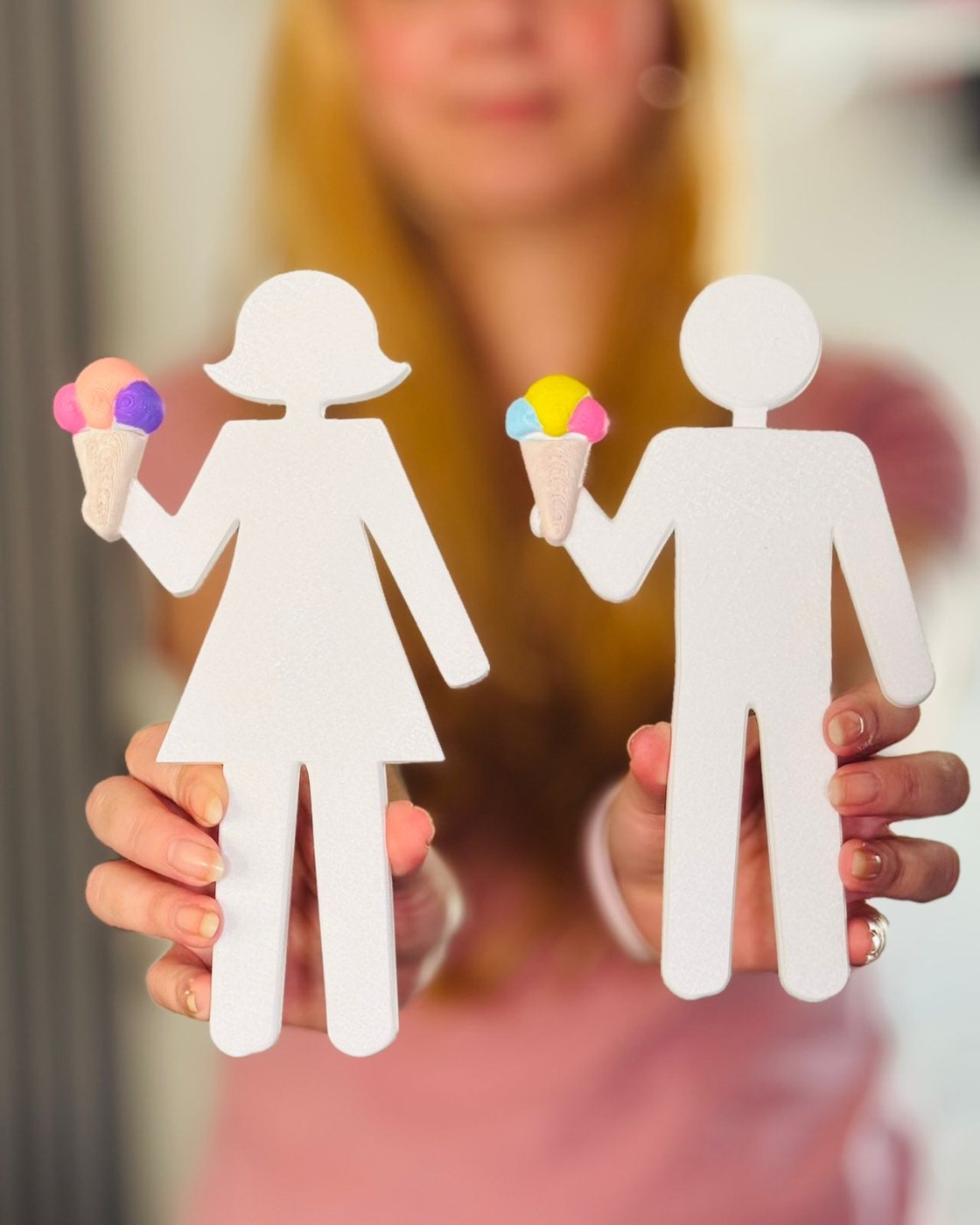 Sinalização de banheiro com sorvetinhos – Masculino e feminino — foto 2