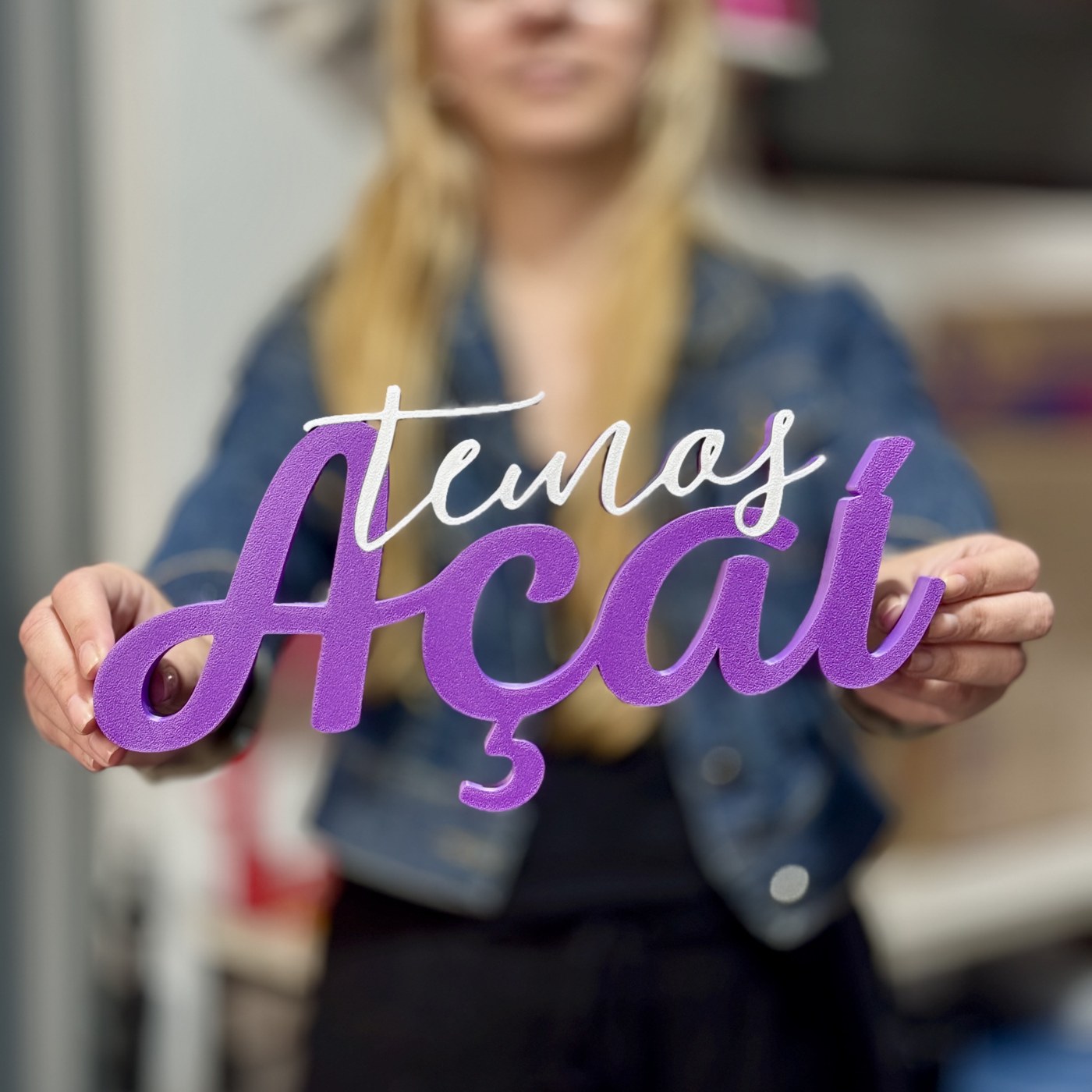 Mini letreiro “Temos Açaí” — foto 2